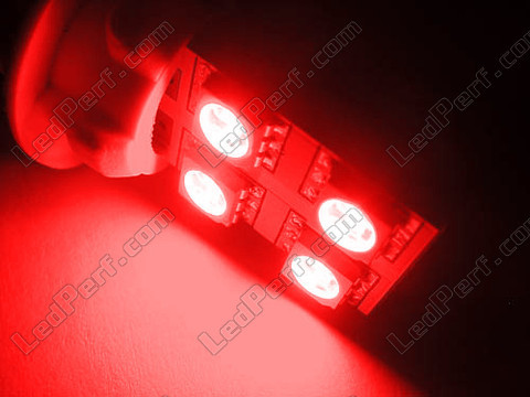 LED T10 W5W Rotation avec eclairage de cote Rouge