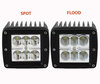 Phare Additionnel LED Carré 24W CREE Pour 4X4 - Quad - SSV Spot VS Flood