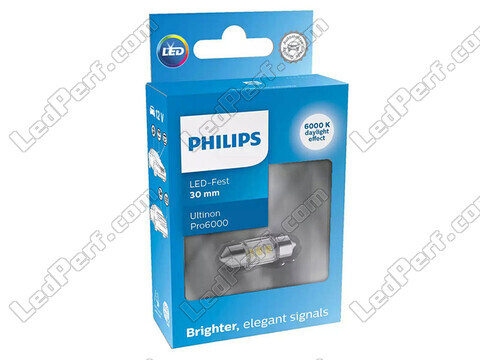 LED-Soffittenlampe C3W 30mm Philips Ultinon Pro6000 Kaltweiß 6000K - 11860CU60X1 - 12V