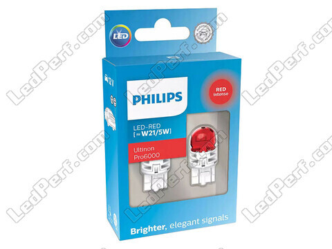 2x Philips LED-Lampen W21/5W Ultinon PRO6000 - Rot - 11066RU60X2