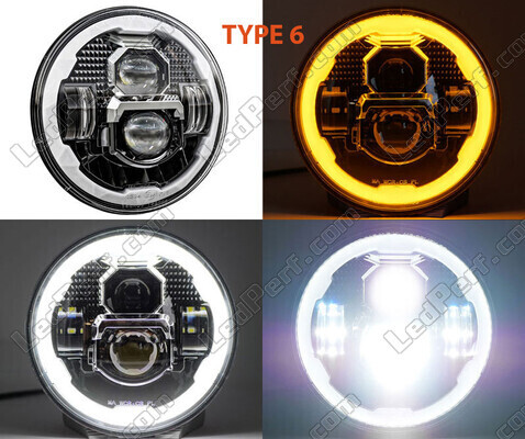 Typ 6 LED-Scheinwerfer für Buell S1 Lightning - optisch Motorrad runde zugelassen