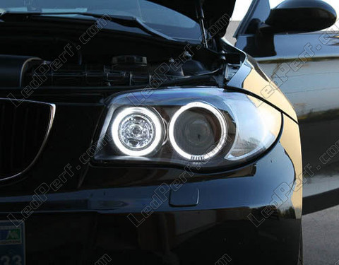 Leds blanches xenon pour angel eyes H8 BMW Serie 1 phase 2 6000K - MTEC V3.0