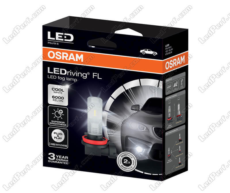 Pack mit 2 H11 LED-Lampen 6000K - Xenon-Weiß