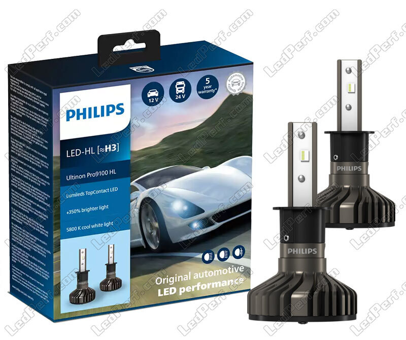 LED-Lampen-Kit H3 LED PHILIPS Ultinon Pro9100 +350% 5800K - LUM11336U91X2