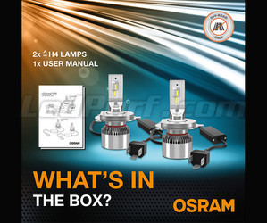Inhalt von LED-SET H4 Osram LEDriving® XTR-Lampen und Informationsheft4
