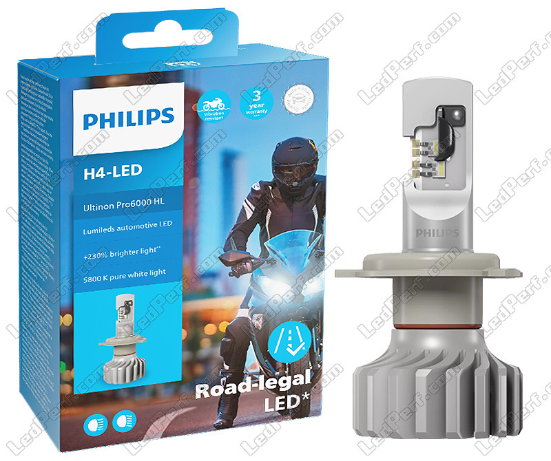 Zugelassene H4 LED Motorradlampe - Philips Ultinon Pro6000 +230%