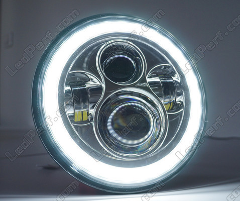 Optisch Motorrad Voll-LED Chrom für Scheinwerfer runde 7 Zoll - Typ 5 Angel Eye