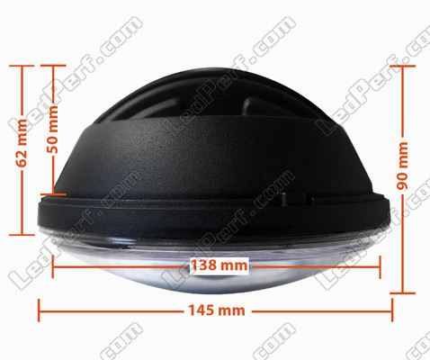 Optisch Motorrad Voll-LED schwarz für Scheinwerfer runde mit 5,75 Zoll Abmessungen