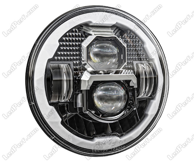 Full LED-Scheinwerferoptik, schwarz, für Motorrad mit Rundscheinwerfer, 7  Zoll - Typ 6