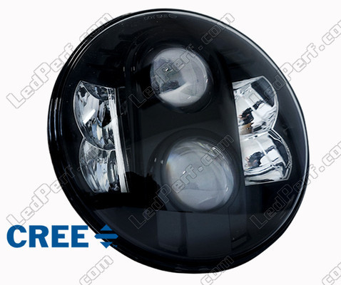 Optique Moto Full LED Noir Pour Phare Rond 7 Pouces - Type 1
