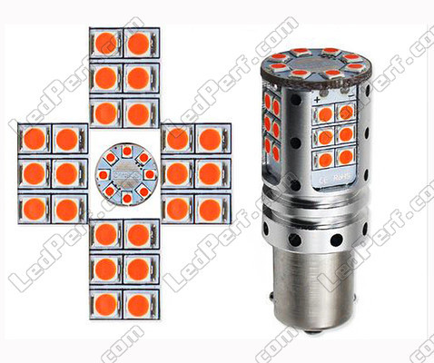 Ampoule PY21W LED Haute Puissance Leds R5W P21W P21 5W PY21W Leds Oranges Culot BAU15S BA15S