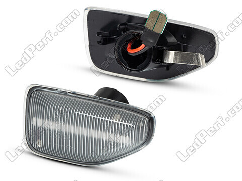 Seitenansicht der sequentiellen LED-Seitenblinker für Dacia Sandero 2 - Transparente Version