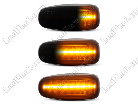 Beleuchtung der dynamischen LED-Seitenblinker in schwarz für Mercedes Classe C (W202)