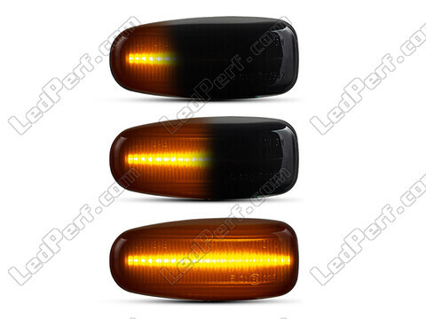 Beleuchtung der dynamischen LED-Seitenblinker in schwarz für Mercedes Classe E (W210) 1999 - 2002