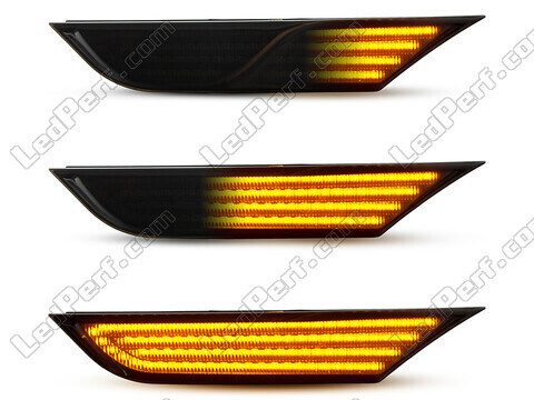 Beleuchtung der dynamischen LED-Seitenblinker in schwarz für Nissan GTR R35