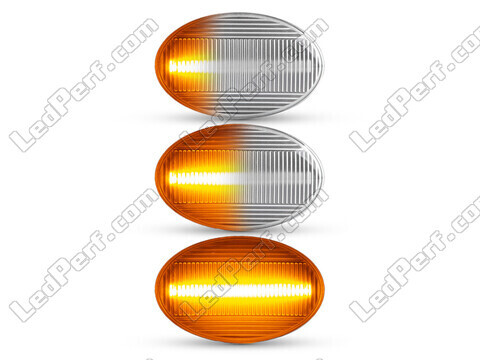 Beleuchtung der sequentiellen LED-Seitenblinker in transparent für Opel Corsa C