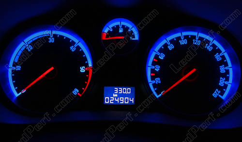 LED-Pack für Tacho/Armaturenbrett für Opel Corsa D blau / rot / Weiß / grün