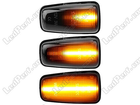 Beleuchtung der dynamischen LED-Seitenblinker in schwarz für Peugeot 306