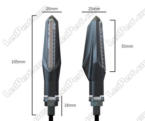 Gesamtheit der Abmessungen der Sequentielle LED-Blinker für Aprilia RS 125 (2006 - 2010)