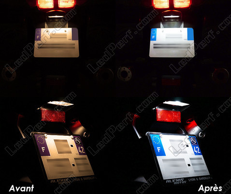 LED Kennzeichen vor und nach Aprilia RXV-SXV 450 Tuning