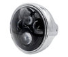 Beispiel eines runden Scheinwerfers aus Chrom mit schwarzer LED-Optik von Ducati Sport 1000