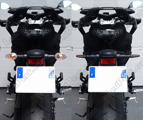 Vergleich vor und nach der Veränderung zu Sequentielle LED-Blinkern von Harley-Davidson Fat Bob 1690