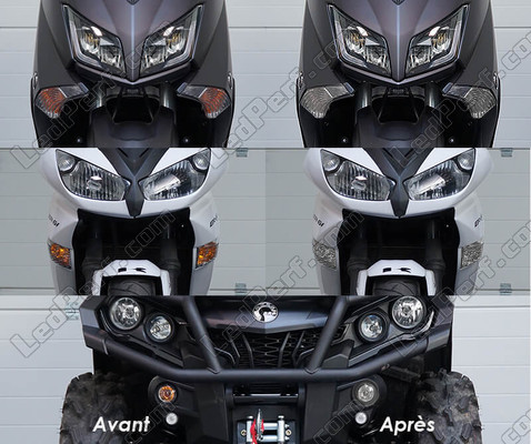 Led Frontblinker Harley-Davidson Super Glide Custom 1584 vor und nach