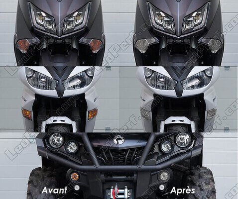 Led Frontblinker Indian Motorcycle Chief blackhawk / dark horse / bomber 1720 (2010 - 2013) vor und nach