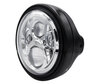 Beispiel eines schwarzen runden Scheinwerfers mit verchromter LED-Optik von Kawasaki VN 1500 Drifter
