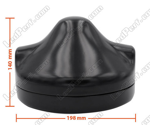 Schwarzer runder Scheinwerfer für volle LED-Optik von Moto-Guzzi Breva 1100 / 1200