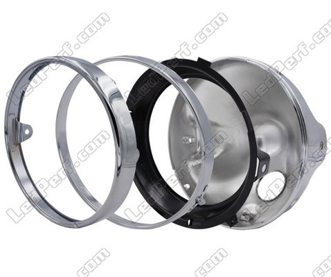 Runder und verchromter Scheinwerfer für Moto-Guzzi California 1400 Touring Voll-LED-Optik, Teilemontage