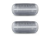 Vue de face des clignotants latéraux séquentiels à LED pour Audi A6 C5 - Couleur transparente