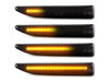 Eclairages des répétiteurs latéraux dynamiques noirs à LED pour BMW Serie 7 (E65 E66)