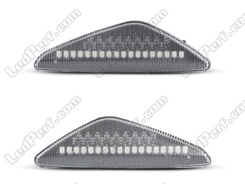 Vue de face des clignotants latéraux séquentiels à LED pour BMW X5 (E70) - Couleur transparente