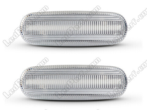 Vue de face des clignotants latéraux séquentiels à LED pour Fiat Grande Punto / Punto Evo - Couleur transparente