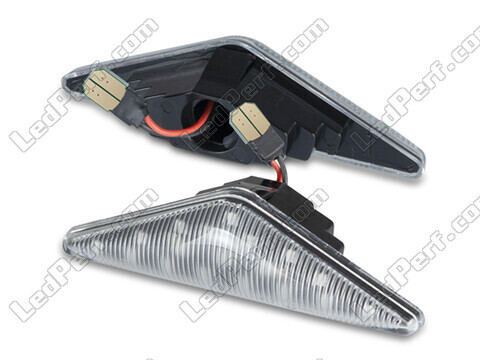 Vue de profil des clignotants latéraux séquentiels à LED pour Ford Mondeo MK3 - Version transparente