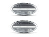 Vue de face des clignotants latéraux séquentiels à LED pour Mazda 3 phase 1 - Couleur transparente