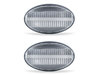 Vue de face des clignotants latéraux séquentiels à LED pour Mercedes Citan - Couleur transparente