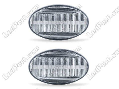 Vue de face des clignotants latéraux séquentiels à LED pour Mercedes Citan - Couleur transparente