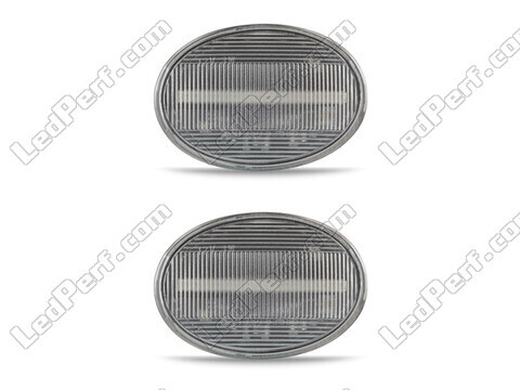 Vue de face des clignotants latéraux séquentiels à LED pour Mini Cooper III (R56) - Couleur transparente