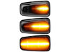 Eclairages des répétiteurs latéraux dynamiques noirs à LED pour Peugeot 306