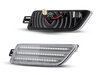 Vue de profil des clignotants latéraux séquentiels à LED pour Porsche Macan - Version transparente