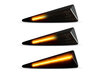 Eclairages des répétiteurs latéraux dynamiques noirs à LED pour Renault Vel Satis