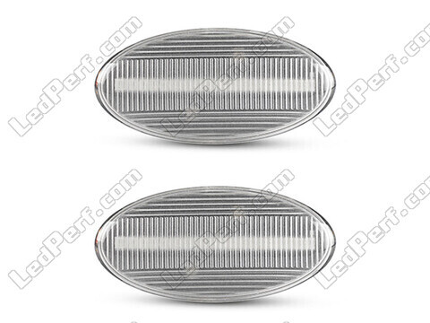 Vue de face des clignotants latéraux séquentiels à LED pour Subaru Impreza GD/GG - Couleur transparente