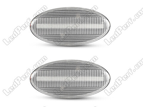 Vue de face des clignotants latéraux séquentiels à LED pour Subaru Impreza GE/GH/GR - Couleur transparente