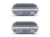 Vue de face des clignotants latéraux séquentiels à LED pour Volkswagen Passat B5 - Couleur transparente