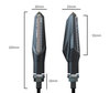 Ensemble des dimensions des Clignotants Séquentiels à LED pour Aprilia Shiver 900
