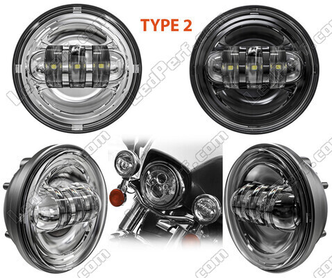 Optiques LED pour phares additionnels de Harley-Davidson Road King 1584