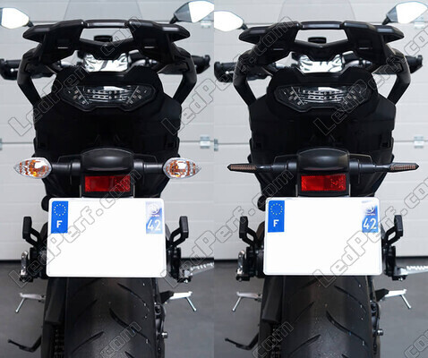 Comparatif avant et après le passage aux lignotants Séquentiels à LED de KTM EXC 250 (1998 - 2004)