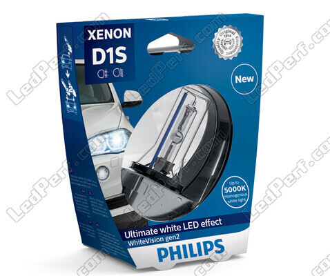 Ampoule Xenon D1S Philips WhiteVision Gen2 +120% 5000K - 85415WHV2S1